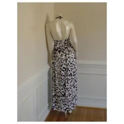 Diane Von Furstenberg DvF Maxi Robe En Soie Franz Marron Écru Chocolat -ModeChic Magasin 848923 2