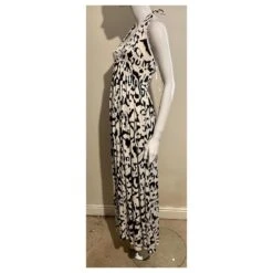 Diane Von Furstenberg DvF Maxi Robe En Soie Franz Marron Écru Chocolat -ModeChic Magasin 848923 7