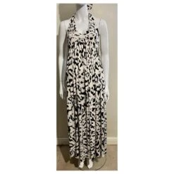 Diane Von Furstenberg DvF Maxi Robe En Soie Franz Marron Écru Chocolat -ModeChic Magasin 848923 9