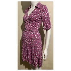 Diane Von Furstenberg Robe Portefeuille En Soie à Imprimé DvF Jessica Rose Blanc -ModeChic Magasin 851647 3