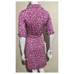 Diane Von Furstenberg Robe Portefeuille En Soie à Imprimé DvF Jessica Rose Blanc -ModeChic Magasin 851647 4