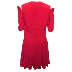 Robe Alexander McQueen Rouge Avec Manches Coupées Et Jupe évasée -ModeChic Magasin 852016 3