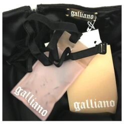 John Galliano Robe Galliano (bustier) En Satin Noir -ModeChic Magasin 852129 6
