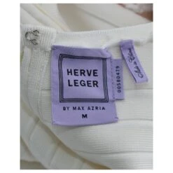 Robe Moulante Herve Leger Peplum En Rayonne Blanche -ModeChic Magasin 852930 4