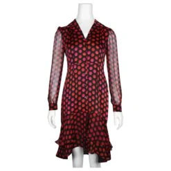 Diane Von Furstenberg "Catherine Two" Robe Portefeuille En Mousseline De Soie à Pois Noir -ModeChic Magasin 853134 2