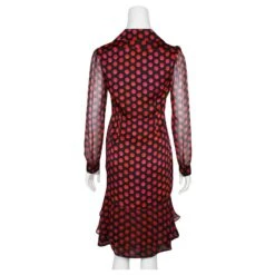 Diane Von Furstenberg "Catherine Two" Robe Portefeuille En Mousseline De Soie à Pois Noir -ModeChic Magasin 853134 3