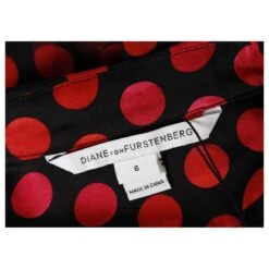 Diane Von Furstenberg "Catherine Two" Robe Portefeuille En Mousseline De Soie à Pois Noir -ModeChic Magasin 853134 5