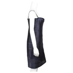 Bcbg Max Azria Robe Bandage Bleue Métallisée Sans Bretelles -ModeChic Magasin 853139 4