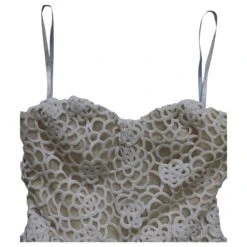 Oscar De La Renta Robe De Mariée Courte En Tulle Ballon Découpée Au Laser En Nylon Polyester Blanc -ModeChic Magasin 853142 3