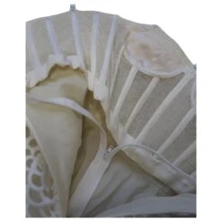 Oscar De La Renta Robe De Mariée Courte En Tulle Ballon Découpée Au Laser En Nylon Polyester Blanc -ModeChic Magasin 853142 5