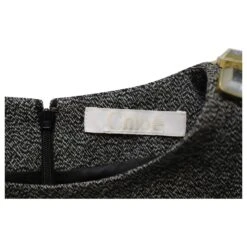 Chloé Robe Fourreau Chloe Epaulettes En Laine Noire -ModeChic Magasin 853143 5