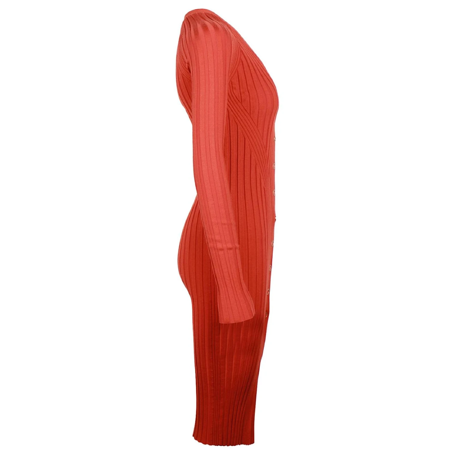 Autre Marque Dion Lee Robe En Maille à Col En V Et Boutons-pression En Laine Rouge 2 Autre Marque Dion Lee Robe En Maille à Col En V Et Boutons-pression En Laine Rouge – Image 2