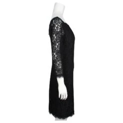 Diane Von Furstenberg Zarita - Robe Mi-longue En Dentelle Noire Avec Encolure Bateau -ModeChic Magasin 853181 4