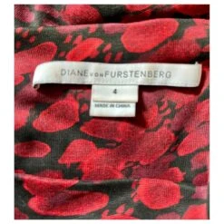 Diane Von Furstenberg Robe Ruri En Soie DvF Noir Bordeaux -ModeChic Magasin 857799 4