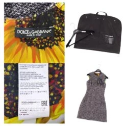 *Robe Sans Manches En Tweed Gris Dolce & Gabbana -ModeChic Magasin 861473 4