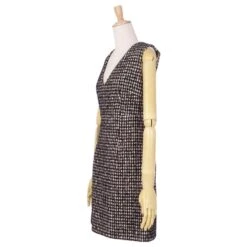 *Dolce & Gabbana Robe Sans Manches Léopard à Doublure En Tweed Noir -ModeChic Magasin 861474 4