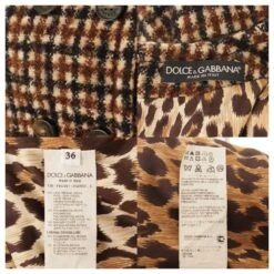 *Robe Sans Manches à Carreaux En Tweed Dolce & Gabbana Marron -ModeChic Magasin 861486 4