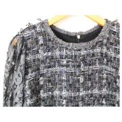 *Robe à Manches Longues En Dentelle Tweed Dolce & Gabbana Gris 7 *Robe à Manches Longues En Dentelle Tweed Dolce & Gabbana Gris -ModeChic Magasin 861499 4