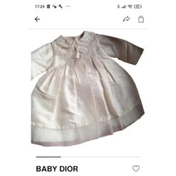 Baby Dior Robe Longue Soie Beige Doré Doublée -ModeChic Magasin 861509 4