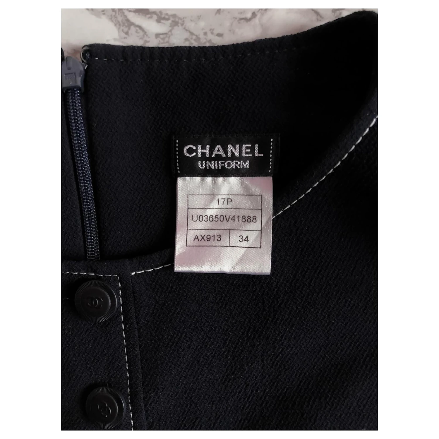 Robe Tailleur Chanel Bleu Foncé 5 Robe Tailleur Chanel Bleu Foncé – Image 5