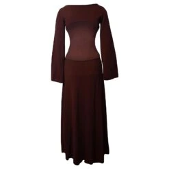 Cult Gaia Robe Maxi Carla En Rayonne Marron -ModeChic Magasin 861849 3
