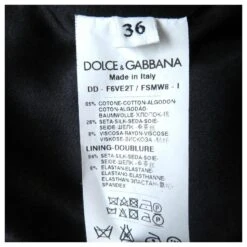 *Robe Courte Dolce & Gabbana Puffy Weave Flower Print Noir Multicolore -ModeChic Magasin 861904 3