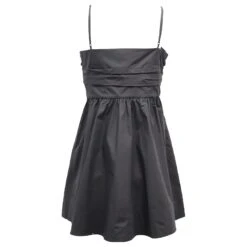 A.L.C. A.L.C ALC Robe Dani à Nouer Sur Le Devant En Coton Noir -ModeChic Magasin 862117 3