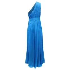 Diane Von Furstenberg Ophelia Robe En Soie Ruchée En Soie Bleue -ModeChic Magasin 862182 3