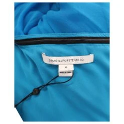 Diane Von Furstenberg Ophelia Robe En Soie Ruchée En Soie Bleue -ModeChic Magasin 862182 4