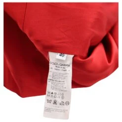 Dolce & Gabbana Robe évasée En Jacquard à Manches Courtes En Coton Rouge -ModeChic Magasin 862248 5