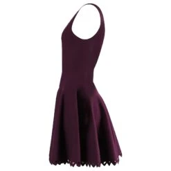 Alaïa Robe Patineuse Alaia Festonnée En Laine Violette -ModeChic Magasin 862276 2