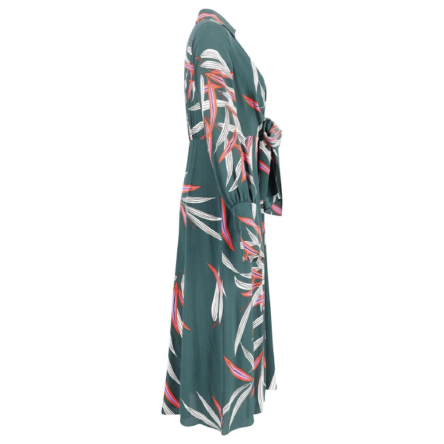 Diane Von Furstenberg Diane Von Furstenburg Robe Portefeuille Mi-longue Imprimée Quincy Von En Soie Verte 2 Diane Von Furstenberg Diane Von Furstenburg Robe Portefeuille Mi-longue Imprimée Quincy Von En Soie Verte – Image 2