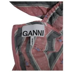 Ganni Robe Mi-longue Imprimée Froissée En Coton Multicolore -ModeChic Magasin 862339 7