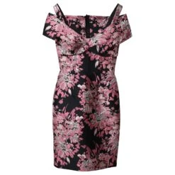 Dolce & Gabbana Robe En Lurex Fleuri à Epaules Dénudées En Polyester Noir -ModeChic Magasin 862350 4