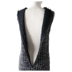*Robe Sans Manches En Tweed Dolce & Gabbana Noir Rose Blanc -ModeChic Magasin 862514 4
