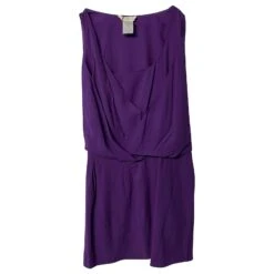 Chloé Robe Drapée Sans Manches Chloe En Laine Violette -ModeChic Magasin 862656 4