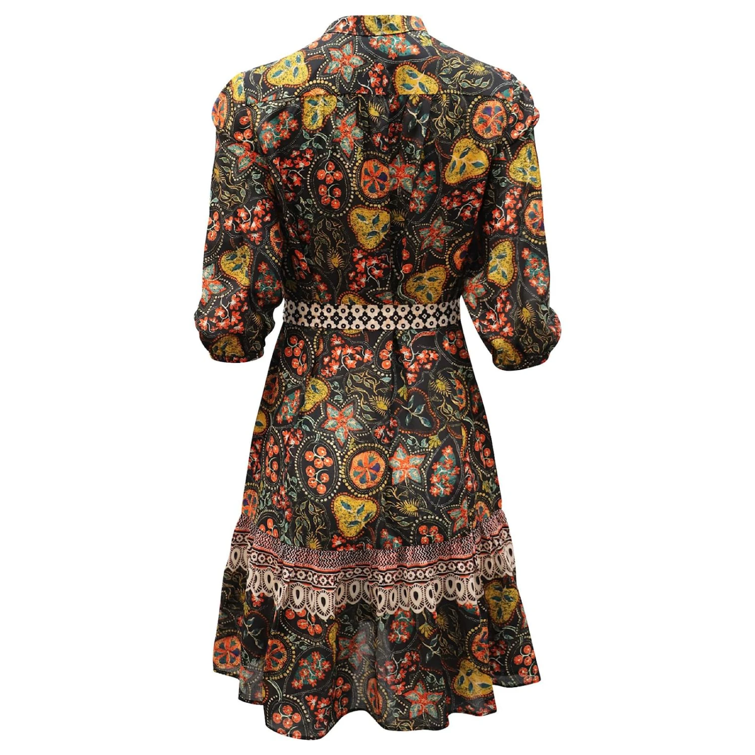 Autre Marque Saloni Tyra Avec Robe à Bordure Batik En Soie Multicolore 3 Autre Marque Saloni Tyra Avec Robe à Bordure Batik En Soie Multicolore – Image 3