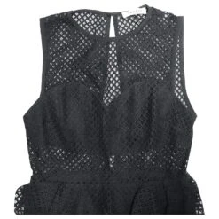 Robe Mi-longue Sandro En Maille Ajourée Sans Manches En Coton Noir -ModeChic Magasin 863357 6