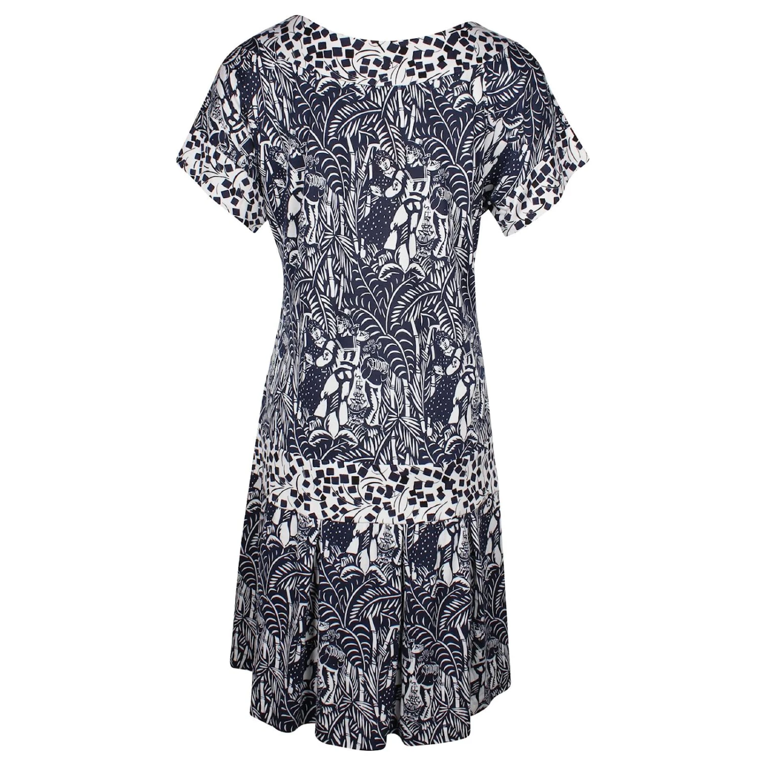 Diane Von Furstenberg Robe Imprimée à Manches Courtes En Soie Bleu Marine 2 Diane Von Furstenberg Robe Imprimée à Manches Courtes En Soie Bleu Marine – Image 2