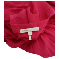 Maje Robe D'été Froncée Col V En Soie Rose Fuchsia -ModeChic Magasin 863376 5