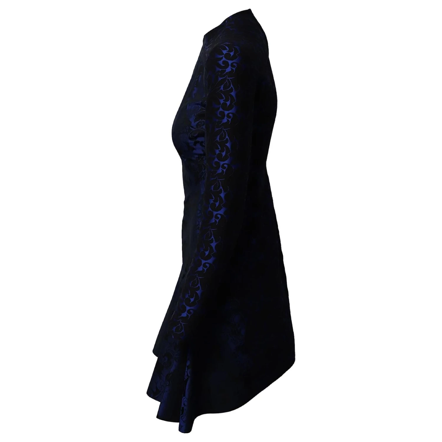 Stella Mc Cartney Stella McCartney Robe Jacquard Fleurie à Manches Longues En Polyester Bleu 2 Stella Mc Cartney Stella McCartney Robe Jacquard Fleurie à Manches Longues En Polyester Bleu – Image 2