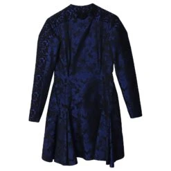 Stella Mc Cartney Stella McCartney Robe Jacquard Fleurie à Manches Longues En Polyester Bleu 10 Stella Mc Cartney Stella McCartney Robe Jacquard Fleurie à Manches Longues En Polyester Bleu -ModeChic Magasin 863382 4