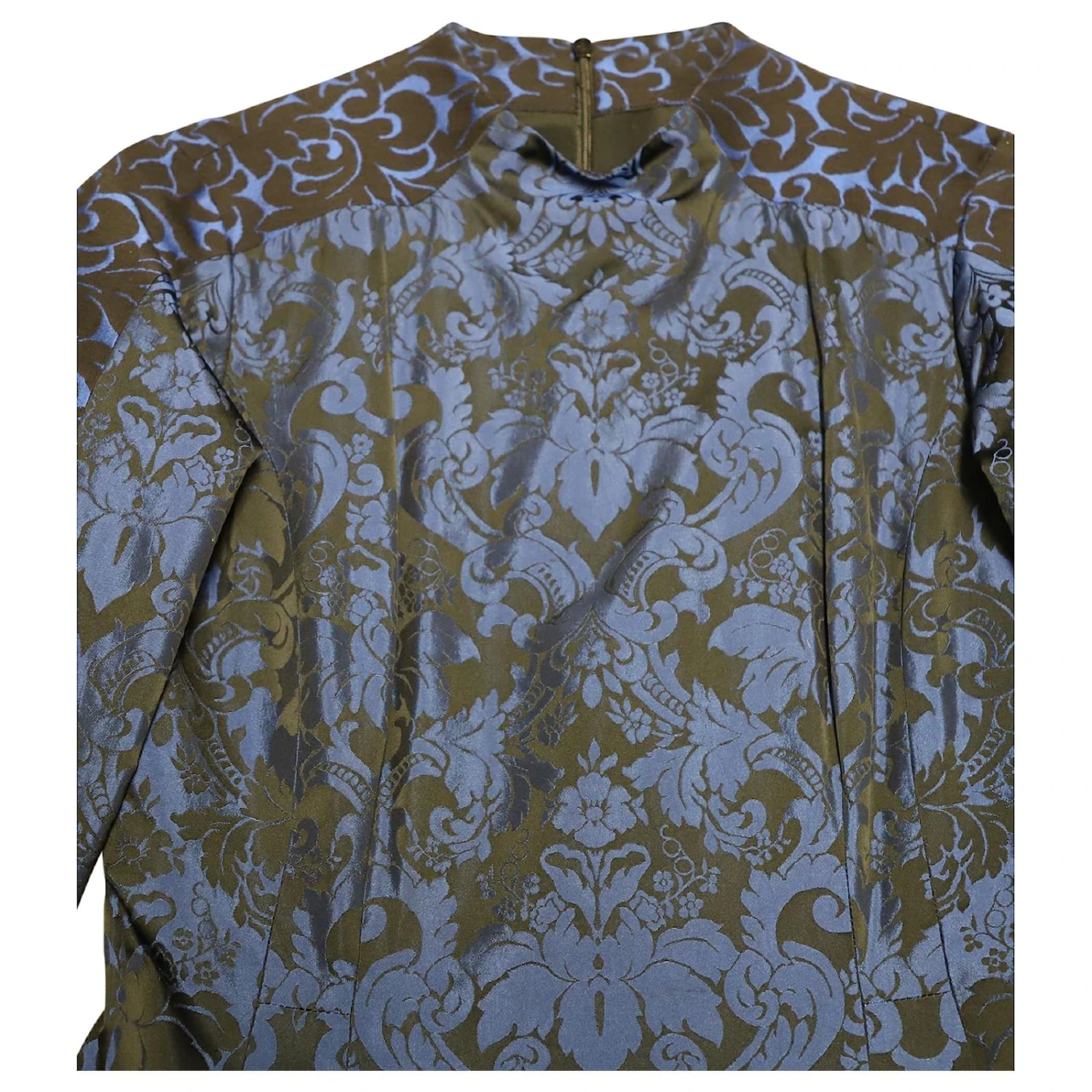 Stella Mc Cartney Stella McCartney Robe Jacquard Fleurie à Manches Longues En Polyester Bleu 6 Stella Mc Cartney Stella McCartney Robe Jacquard Fleurie à Manches Longues En Polyester Bleu – Image 6