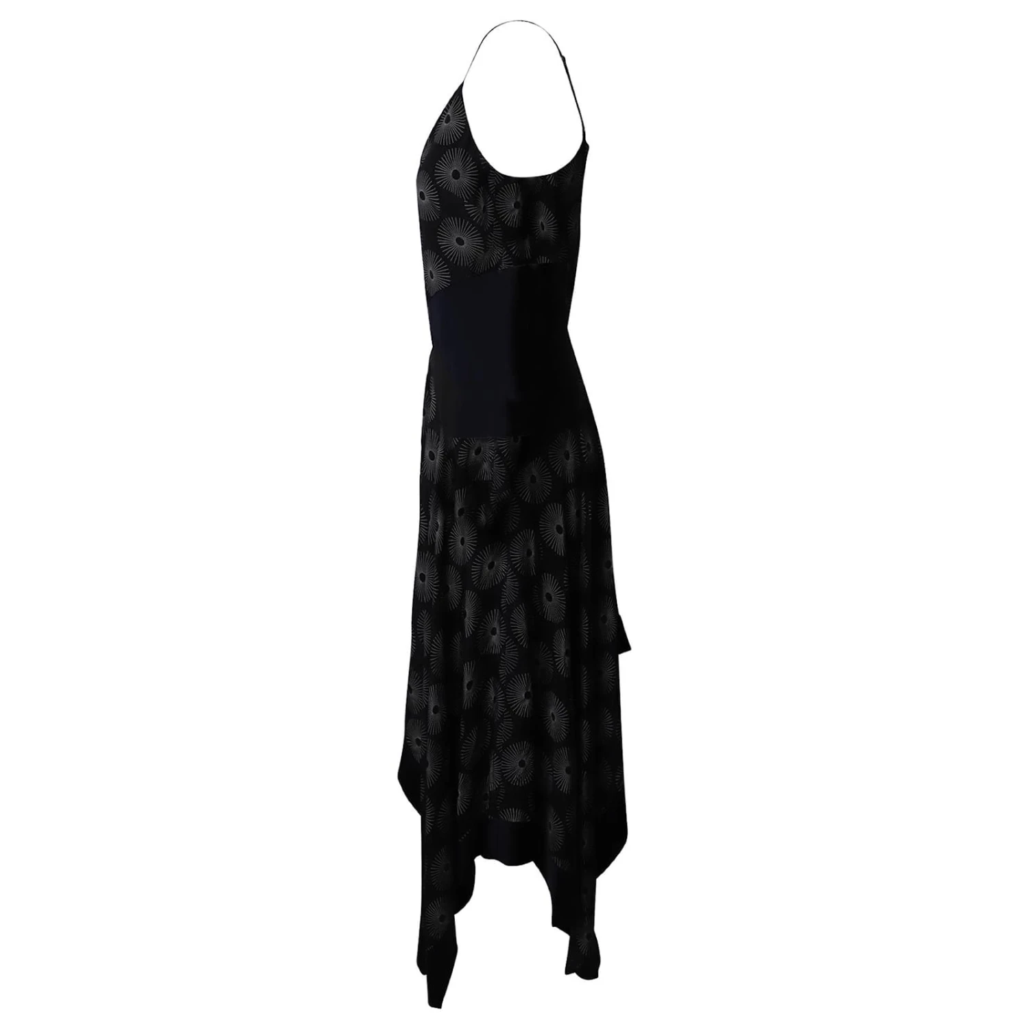Diane Von Furstenberg Robe Mouchoir Ourlet En Soie Noire 2 Diane Von Furstenberg Robe Mouchoir Ourlet En Soie Noire – Image 2