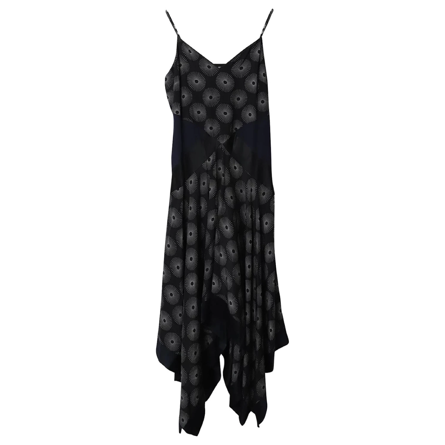 Diane Von Furstenberg Robe Mouchoir Ourlet En Soie Noire 4 Diane Von Furstenberg Robe Mouchoir Ourlet En Soie Noire – Image 4