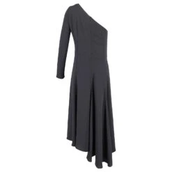 Vanessa Bruno Robe Mi-longue Asymétrique En Polyester Noir -ModeChic Magasin 863425 3