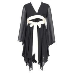 Michael Kors Robe à Ourlet Asymétrique Avec Ceinture En Viscose Noire -ModeChic Magasin 863459 5