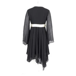Michael Kors Robe à Ourlet Asymétrique Avec Ceinture En Viscose Noire -ModeChic Magasin 863459 7