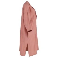 Max Mara Robe Chemise à Manches Quart En Lin Pêche Orange -ModeChic Magasin 863541 2