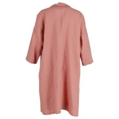 Max Mara Robe Chemise à Manches Quart En Lin Pêche Orange -ModeChic Magasin 863541 3